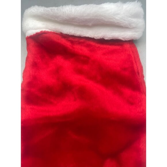Christmas stocking foe fur solid red white decor 19" READ - Picture 4 of 5